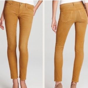 Citizens of Humanity Golden Yellow Corduroy Low Rise Skinny Jeans